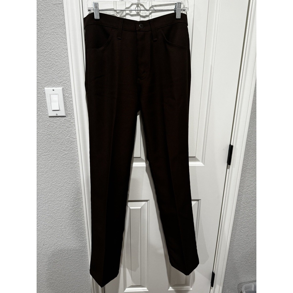 Wrangler Wrancher Western Jeans Polyester Pants Mens 31x32 Bootcut Vintage Brown